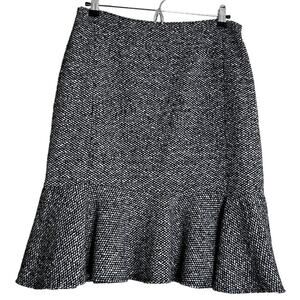 Garfield & Marks A-Line mini Skirt Women 6 Gray Tweed Ruffle Flounce Hem